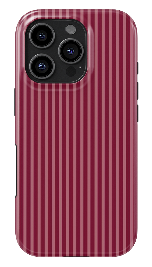 Burgundy Pinstripe Glossy Armoured Case