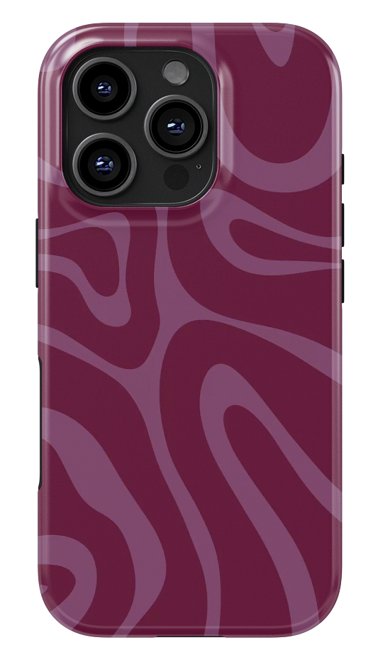 Burgundy Squiggle Glossy Armoured Case