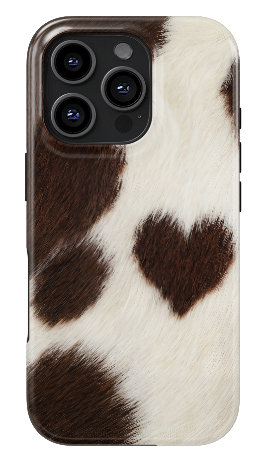 Cow Print Hearts Glossy Armoured Case