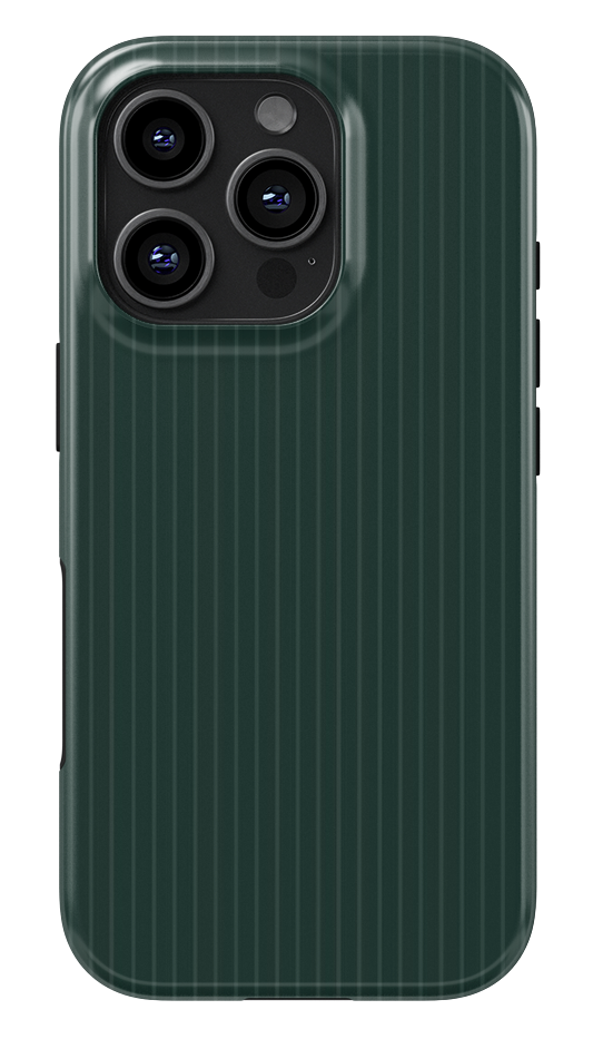 Dark Green Pinstripe Glossy Armoured Case