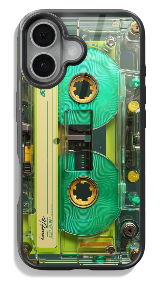 💚 Green Transparent Cassette Glass case