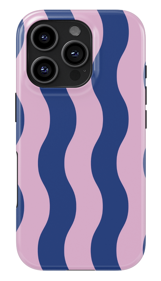 Blue Retro Waves Glossy Armoured Case