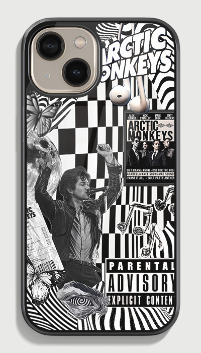 black and white Glass case
