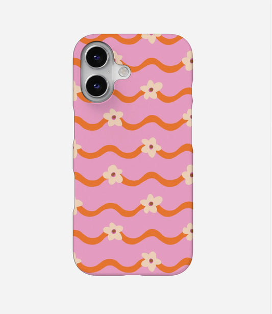 Iphone Wavy Daisy Hard Phone Case