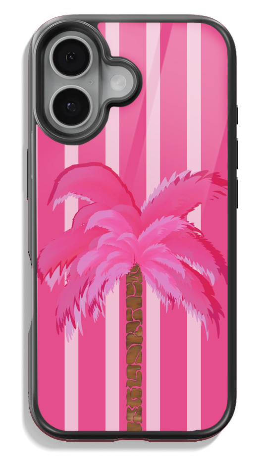 🌴 Pink Palm Tree Glass case