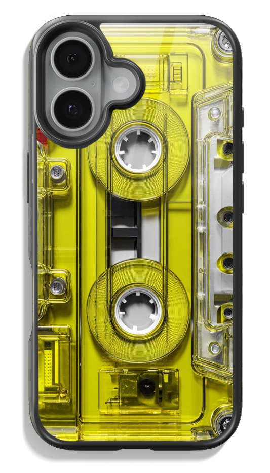 💛 Yellow Cassette Glass case