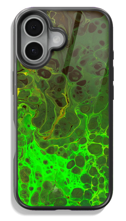 💚 Neon Green Marble Glass case