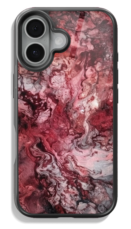🍷 Burgundy Marble Glass case